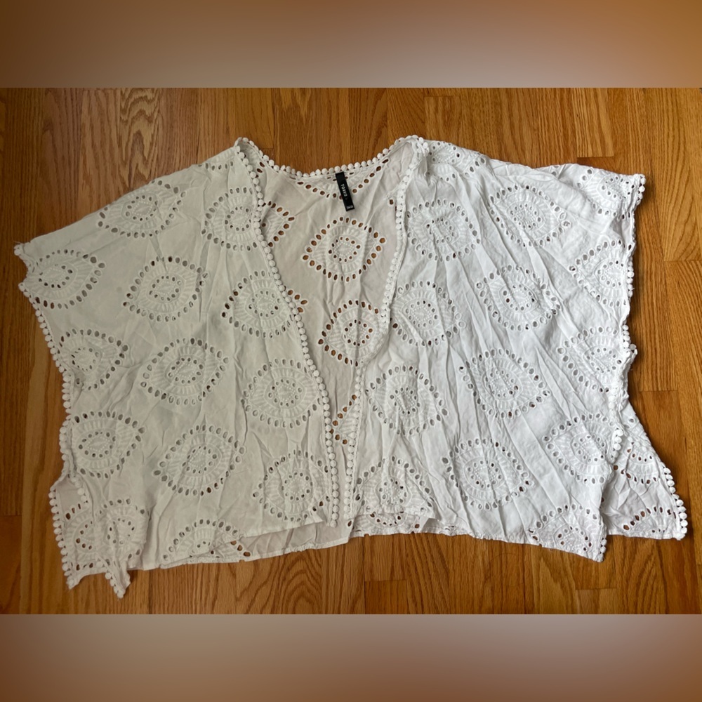 Torrid White Eyelet Coverup Top